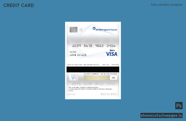 Beispielvorschau der Visa-Debitkarte der JP Morgan Chase Bank aus Kanada